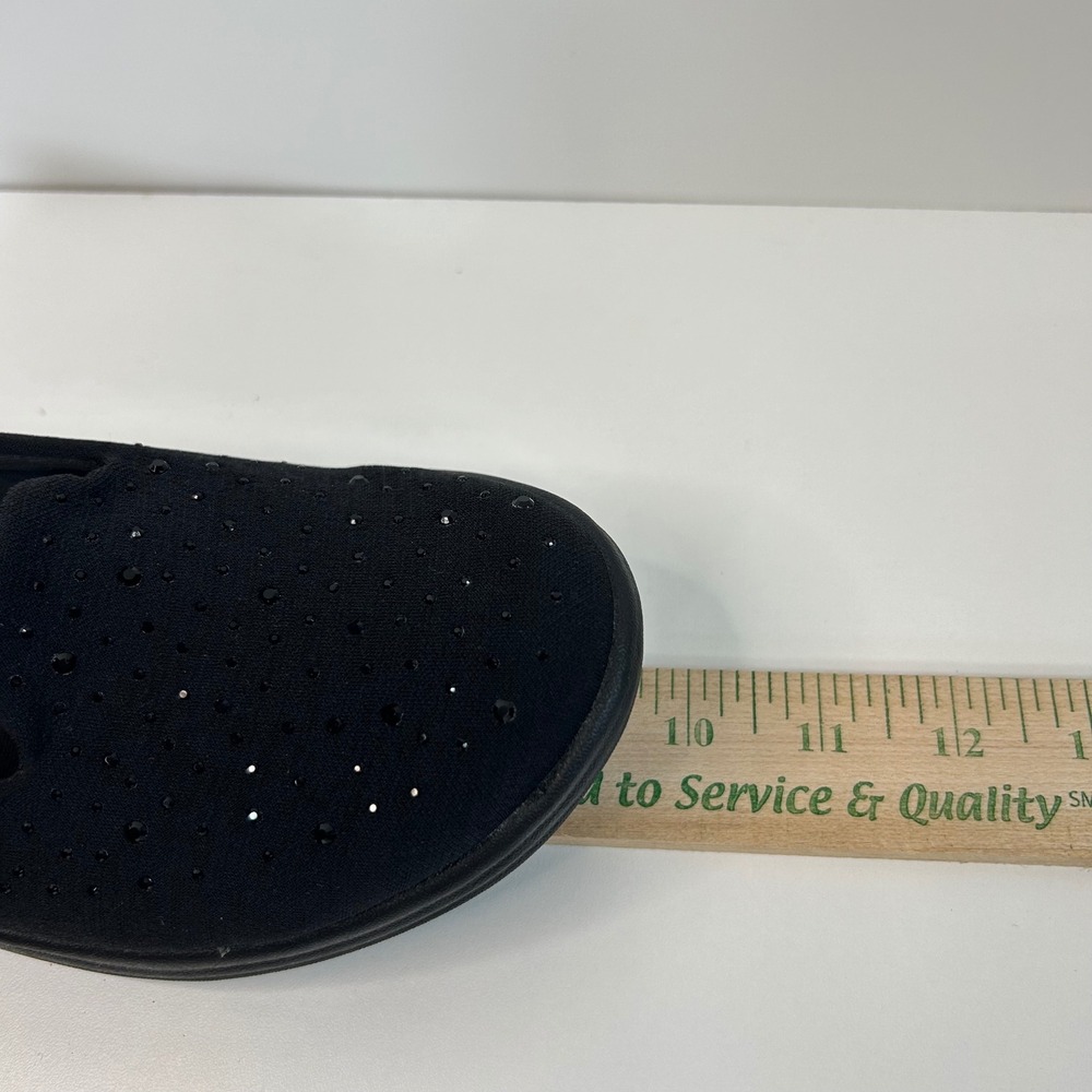 Bzees Comfort Poppyseed Slip On Loafer 6.5 Black Rhinestone Washable Minimalist - Picture 9 of 10